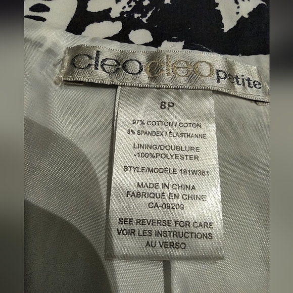 Cleo Petite Size 8P Lined Skirt Black and White Pattern - Picture 5 of 8